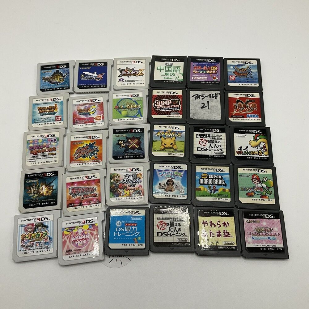 Japanese Nintendo DS & 3DS Game Lot 30 Games Pokemon Mario Monster Hunter